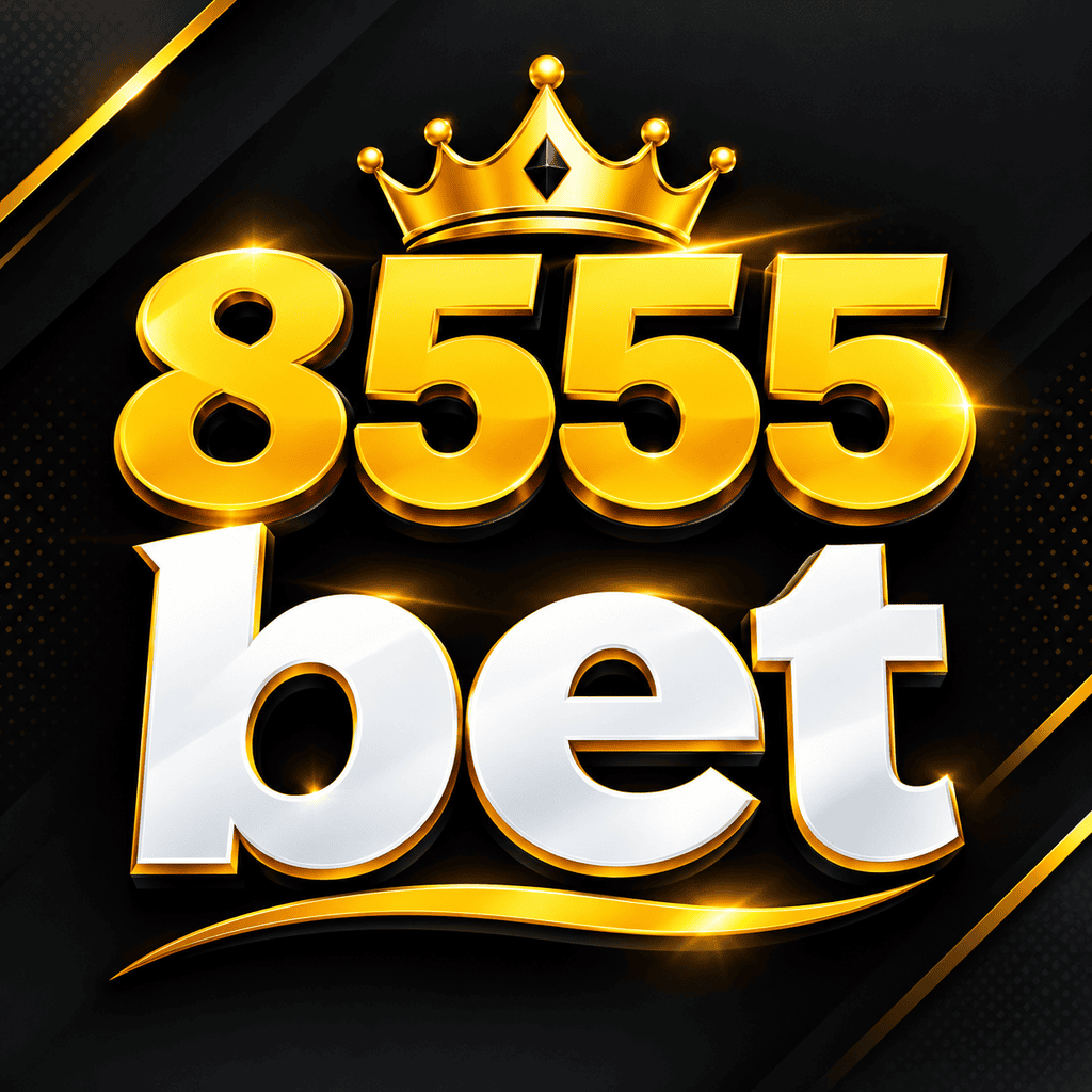 8555bet premium gaming logo with gold 8555 text and white bet lettering
