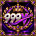 999V premium logo golden crown purple neon design