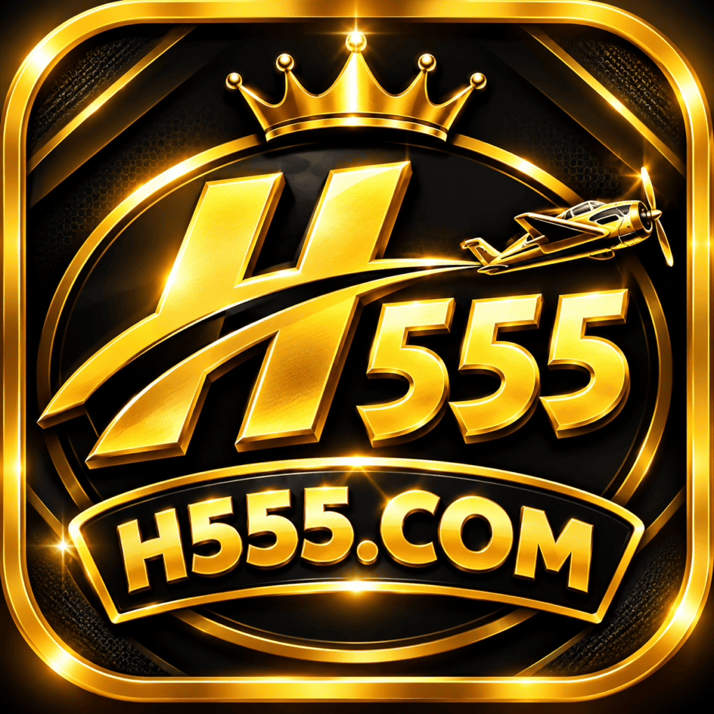 H555 logo with golden letters H555 and H555.com