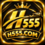 H555 logo with golden letters H555 and H555.com