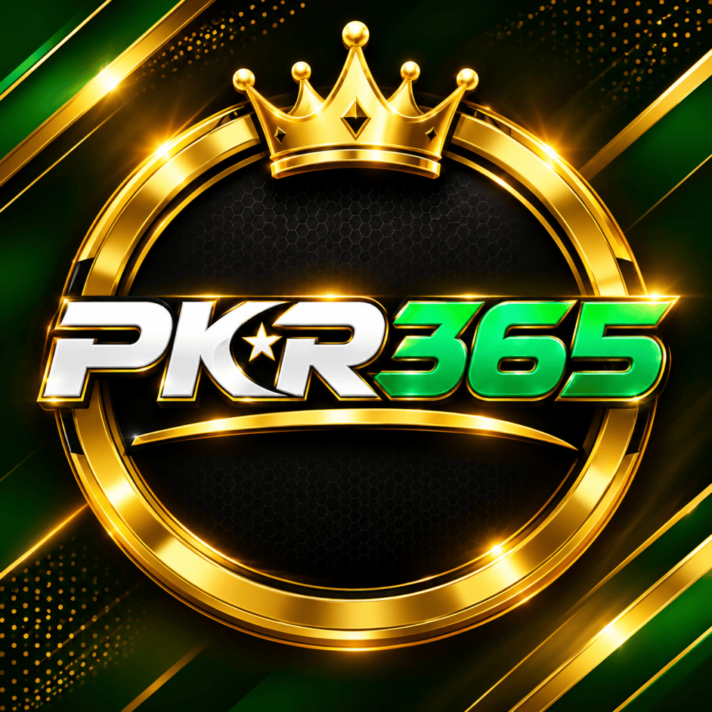 PKR365 app logo with golden crown and green design