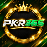 PKR365 app logo with golden crown and green design