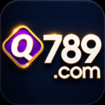 Q789 Game logo with a golden outer layer and purple gaming icon