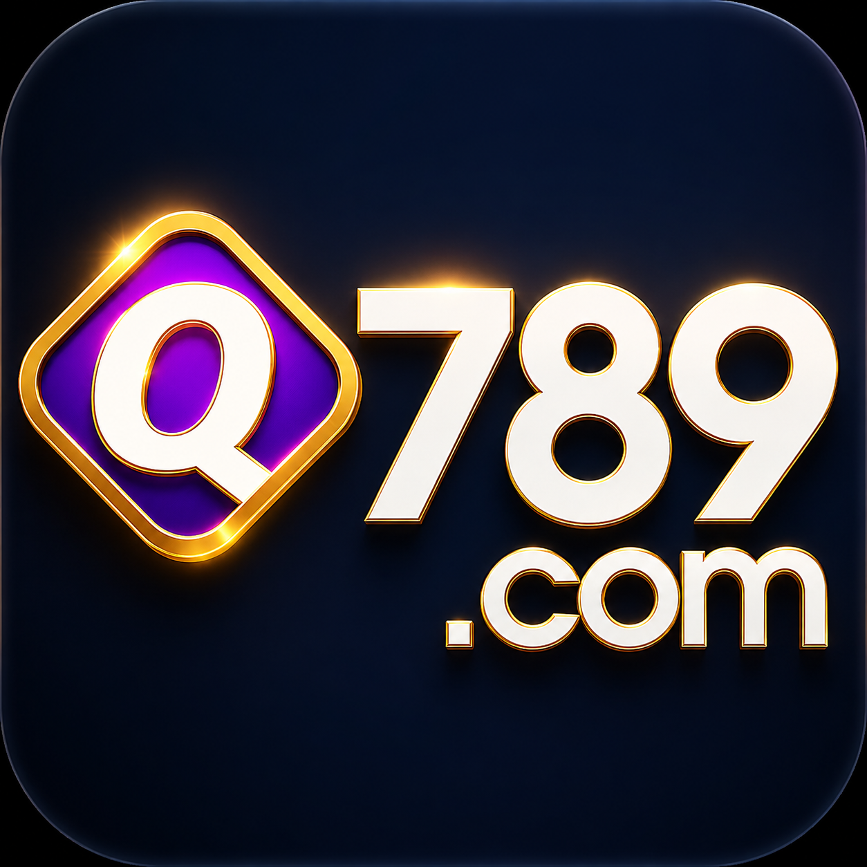 Q789 Game logo with a golden outer layer and purple gaming icon